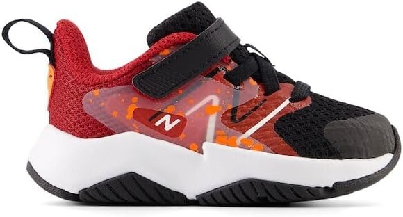 image:imageNew Balance Kids Rave Run V2 Hook and Loop Road Running ShoesBlackTrue RedBlaze Orange