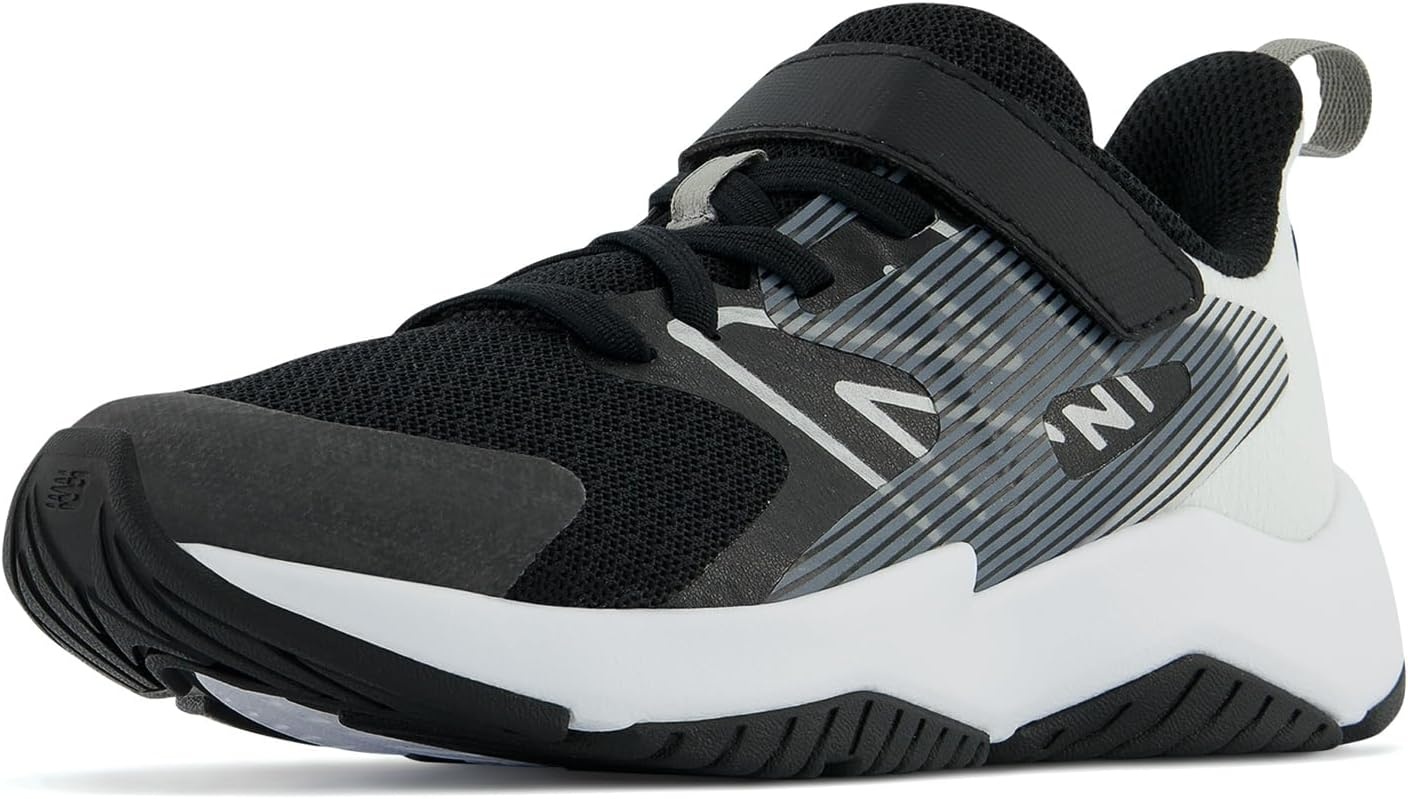 image:imageNew Balance Kids Rave Run V2 Hook and Loop Road Running ShoesBlackWhite