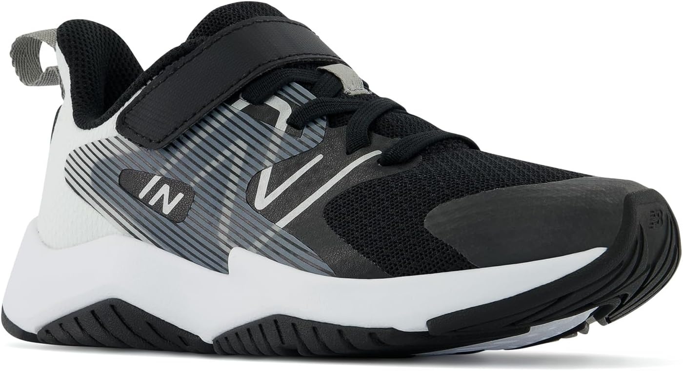 image:imageNew Balance Kids Rave Run V2 Hook and Loop Road Running ShoesBlackWhite