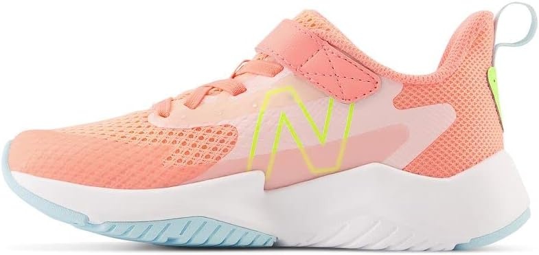 image:imageNew Balance Kids Rave Run V2 Hook and Loop Road Running ShoesGrapefruitBleach BlueHilite