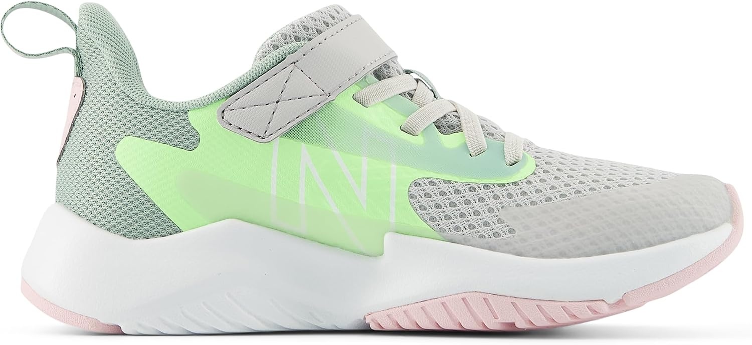 image:imageNew Balance Kids Rave Run V2 Hook and Loop Road Running ShoesGrey MatterMint FlashMosaic Green