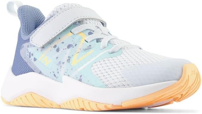 image:imageNew Balance Kids Rave Run V2 Hook and Loop Road Running ShoesIce BlueBright CyanSolar Flare