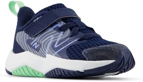 image:imageNew Balance Kids Rave Run V2 Hook and Loop Road Running ShoesNb NavyElectric SkySweetgrass