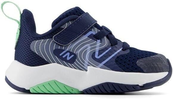 image:imageNew Balance Kids Rave Run V2 Hook and Loop Road Running ShoesNb NavyElectric SkySweetgrass