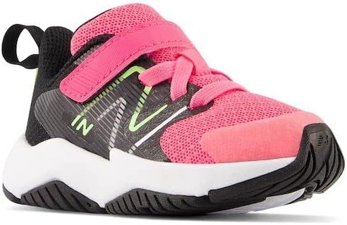 image:imageNew Balance Kids Rave Run V2 Hook and Loop Road Running ShoesNeon PinkPhantomBleached Lime Glo