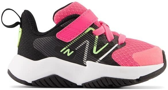 image:imageNew Balance Kids Rave Run V2 Hook and Loop Road Running ShoesNeon PinkPhantomBleached Lime Glo