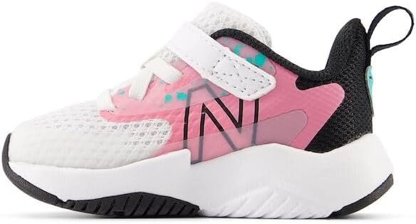 image:imageNew Balance Kids Rave Run V2 Hook and Loop Road Running ShoesWhiteReal PinkBlack