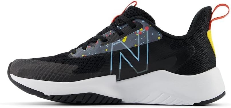image:imageNew Balance Kids Rave Run V2 LaceUp Running ShoesBlackBlast RedTeam Sky Blue