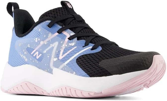 image:imageNew Balance Kids Rave Run V2 LaceUp Running ShoesBlackBlue LagunaLight Raspberry