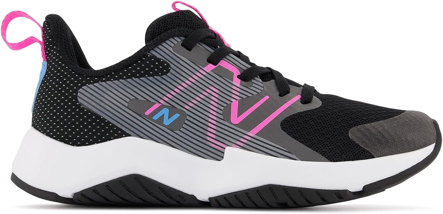 image:imageNew Balance Kids Rave Run V2 LaceUp Running ShoesBlackVibrant Pink