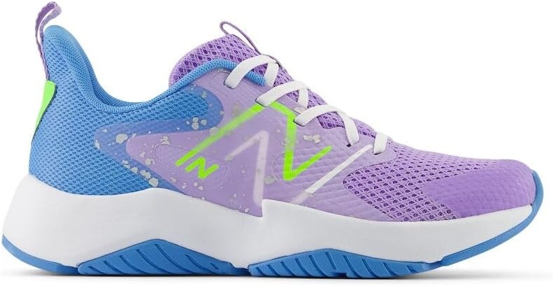 image:imageNew Balance Kids Rave Run V2 LaceUp Running ShoesLilac GloSky BluePixel Green