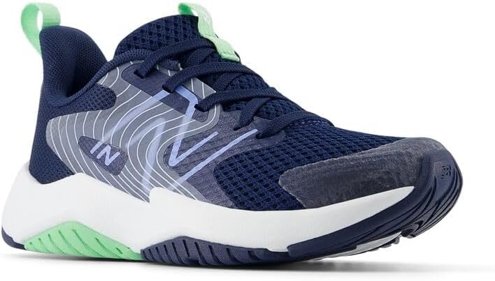 image:imageNew Balance Kids Rave Run V2 LaceUp Running ShoesNb NavyElectric SkySweetgrass