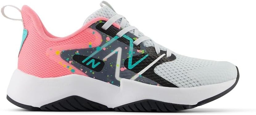 image:imageNew Balance Kids Rave Run V2 LaceUp Running ShoesQuartz GreyUltra PinkCyber Jade