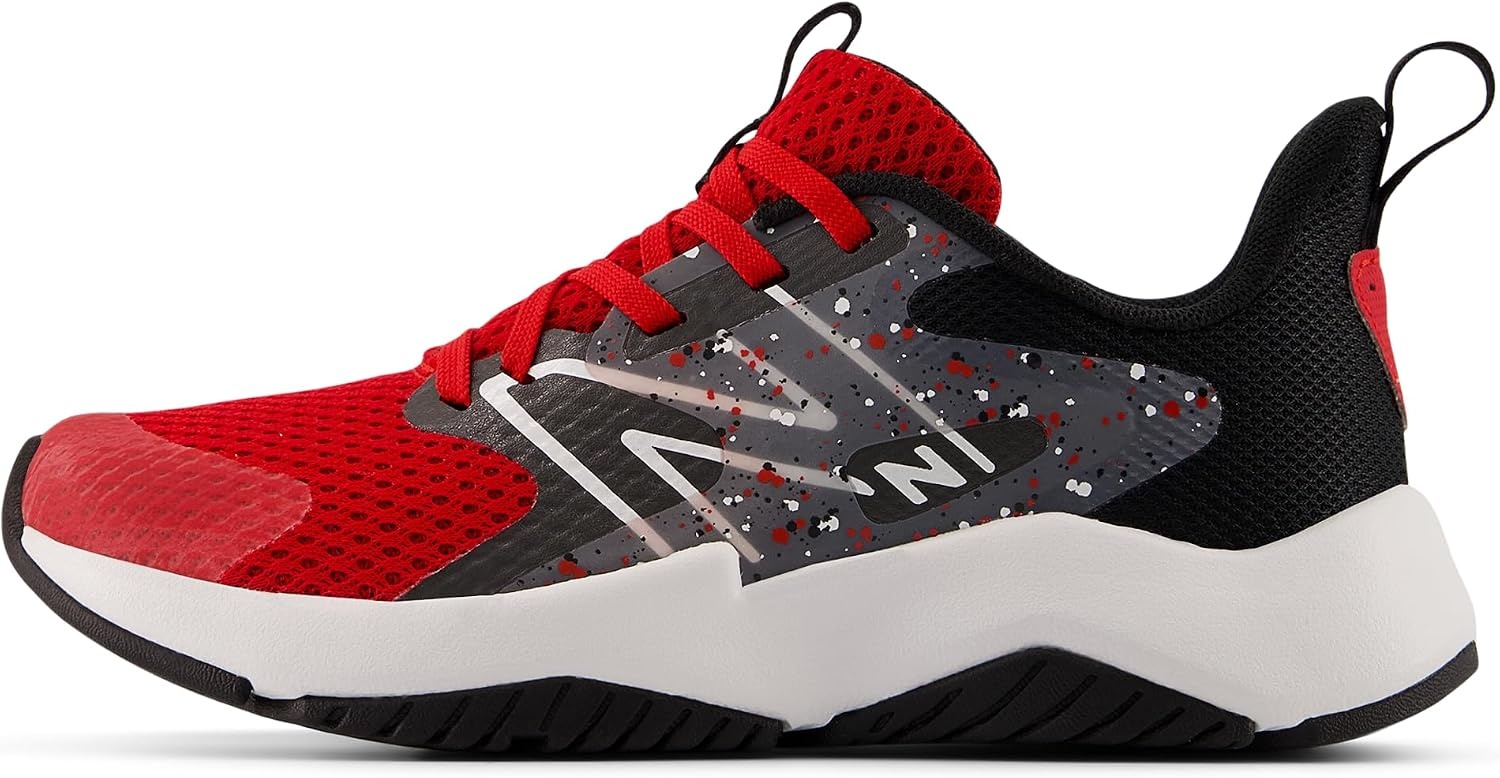image:imageNew Balance Kids Rave Run V2 LaceUp Running ShoesTeam RedBlackBlack Cement