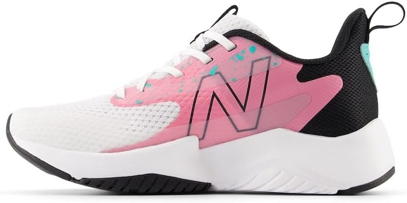 image:imageNew Balance Kids Rave Run V2 LaceUp Running ShoesWhiteReal PinkBlack