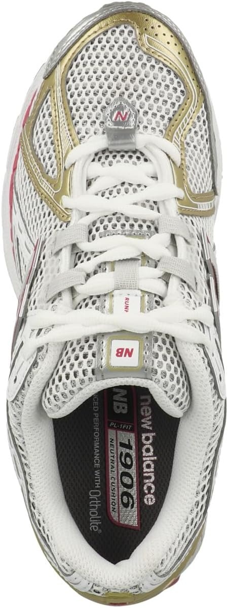 image:imageNew Balance Mens 1906 SneakersSilver MetallicDragon BerryWhite