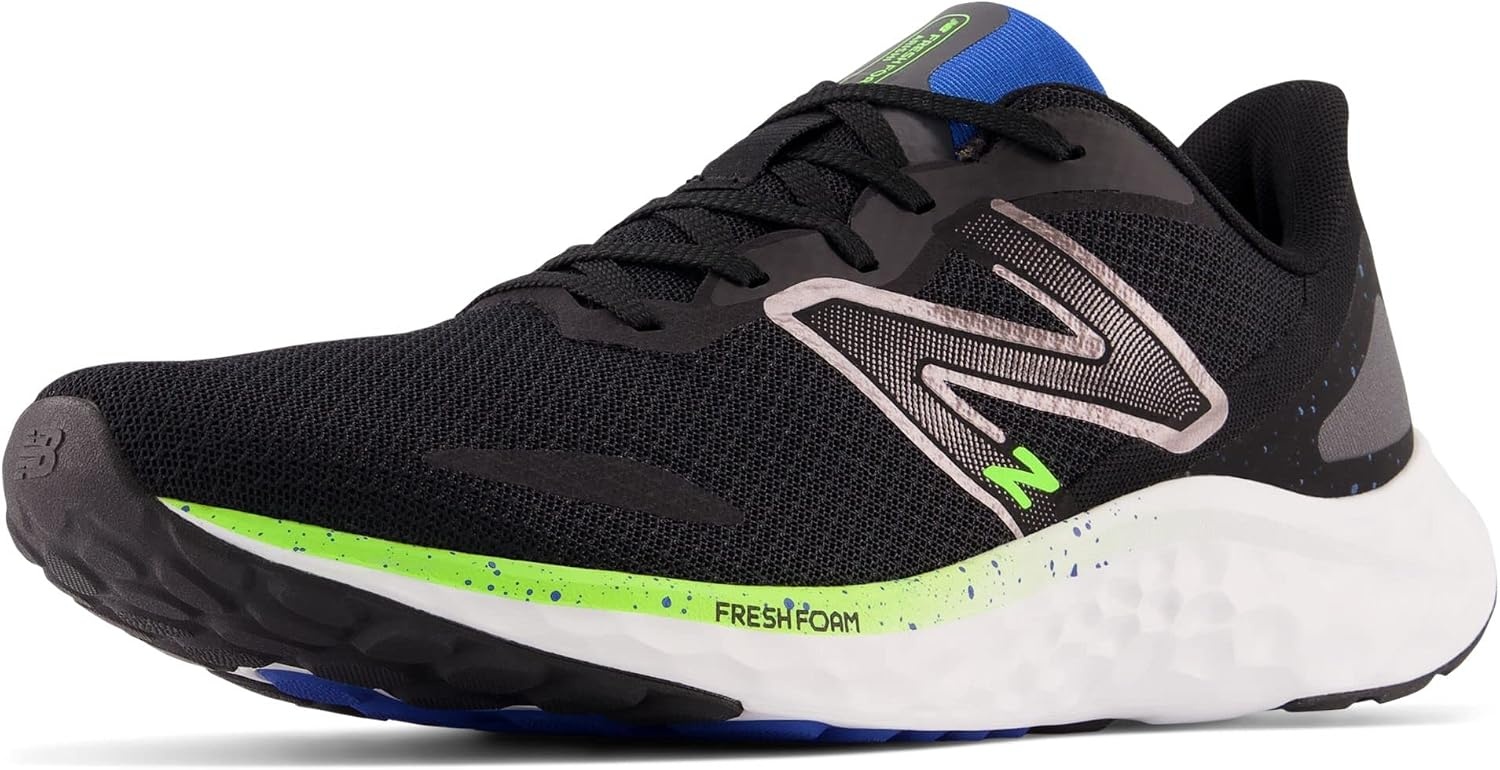 image:imageNew Balance Mens Fresh Foam Arishi V4 Running ShoeBlackPixel GreenCobalt