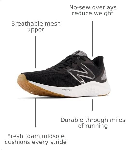 image:imageNew Balance Mens Fresh Foam Arishi V4 Running ShoeBlackSilver Metallic