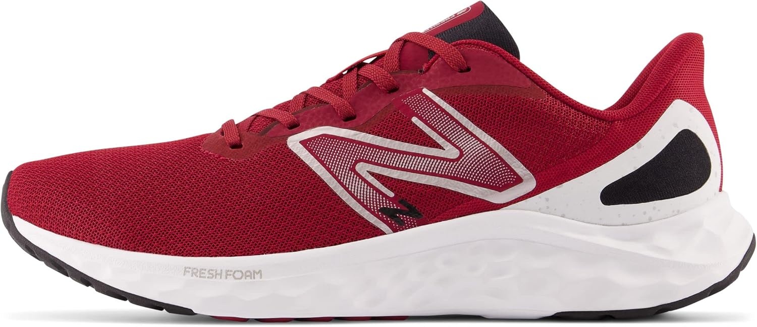 image:imageNew Balance Mens Fresh Foam Arishi V4 Running ShoeCrimsonWhiteSilver Metallic