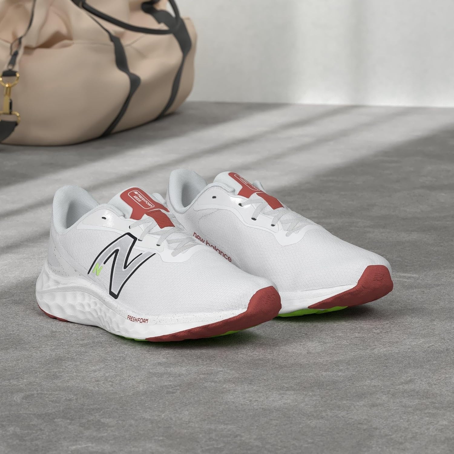 image:imageNew Balance Mens Fresh Foam Arishi V4 Running ShoeQuartz GreyBrick Red