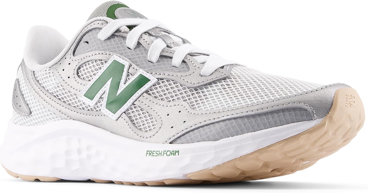 image:imageNew Balance Mens Fresh Foam Arishi V4 Running ShoeRaincloudSilver MetallicDark Alpine Green