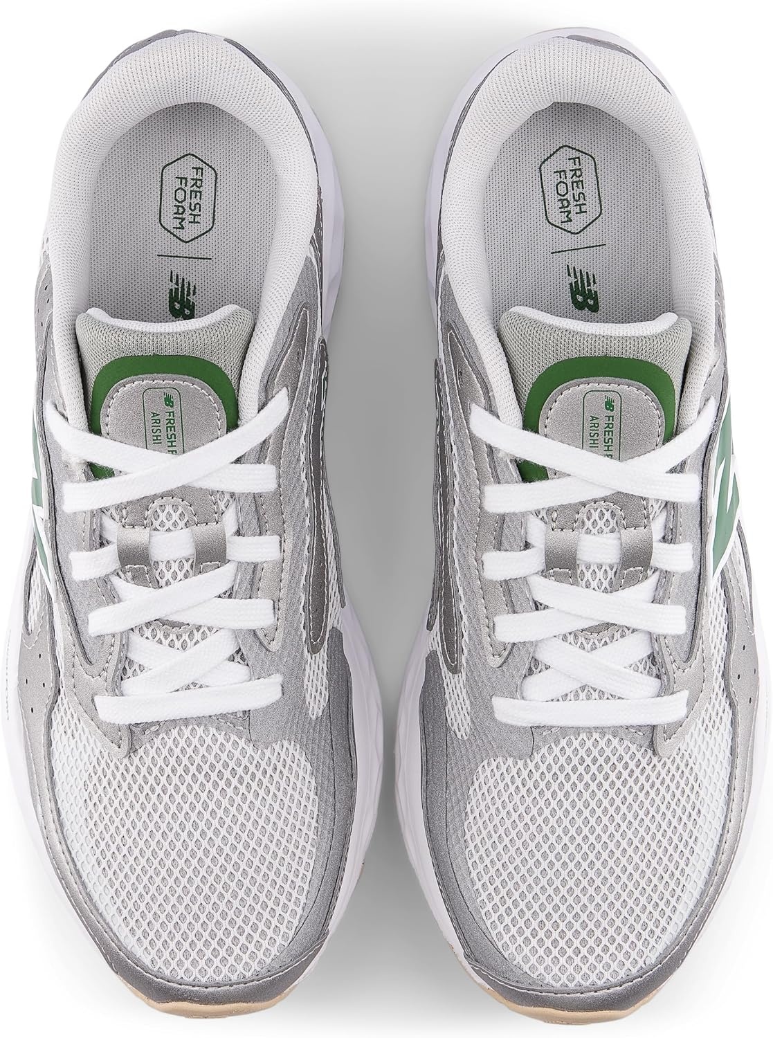 image:imageNew Balance Mens Fresh Foam Arishi V4 Running ShoeRaincloudSilver MetallicDark Alpine Green