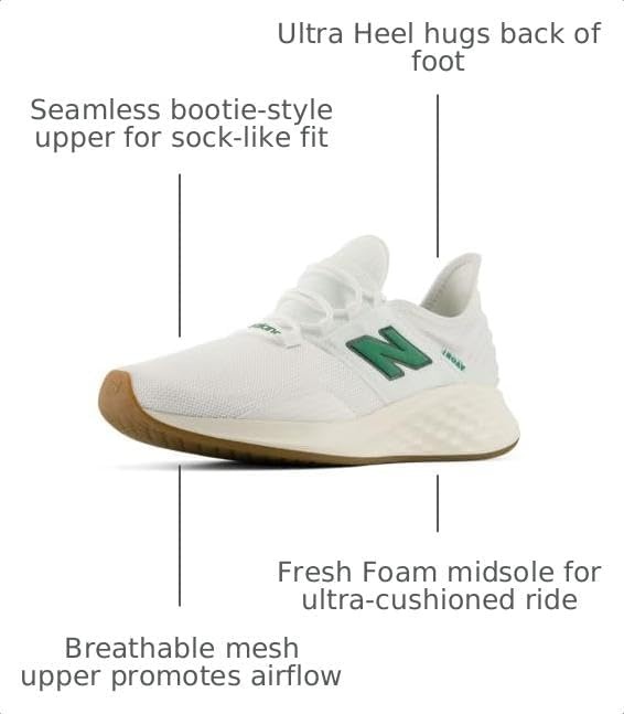 image:imageNew Balance Mens Fresh Foam Roav Running Shoe Road Running ShoesWhiteWhiteOutfield