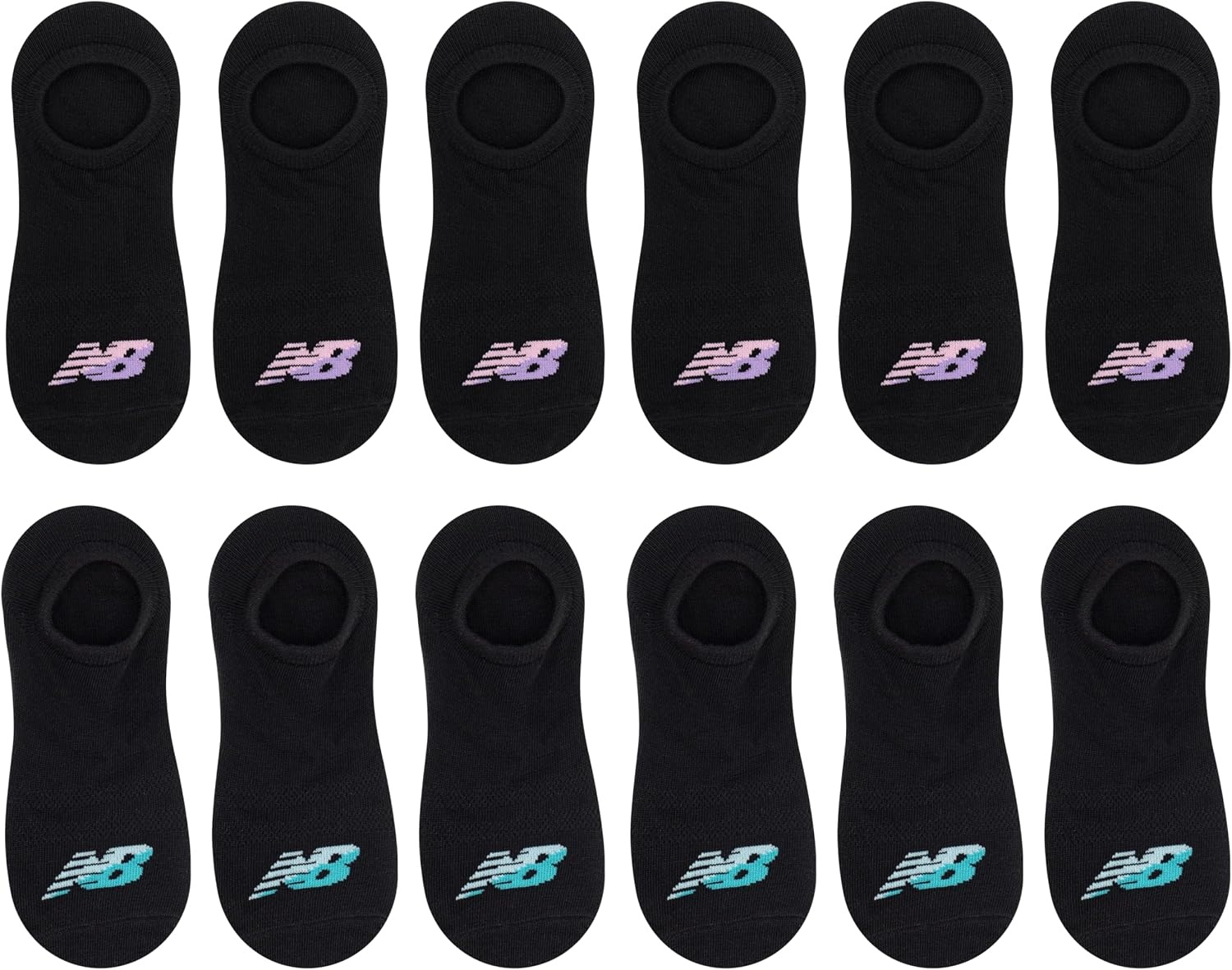 image:imageNew Balance Mens and Womens Performance Cushioned Liner Socks 6 amp 12 Pairs Moisture WickingBlack 12 Pairs