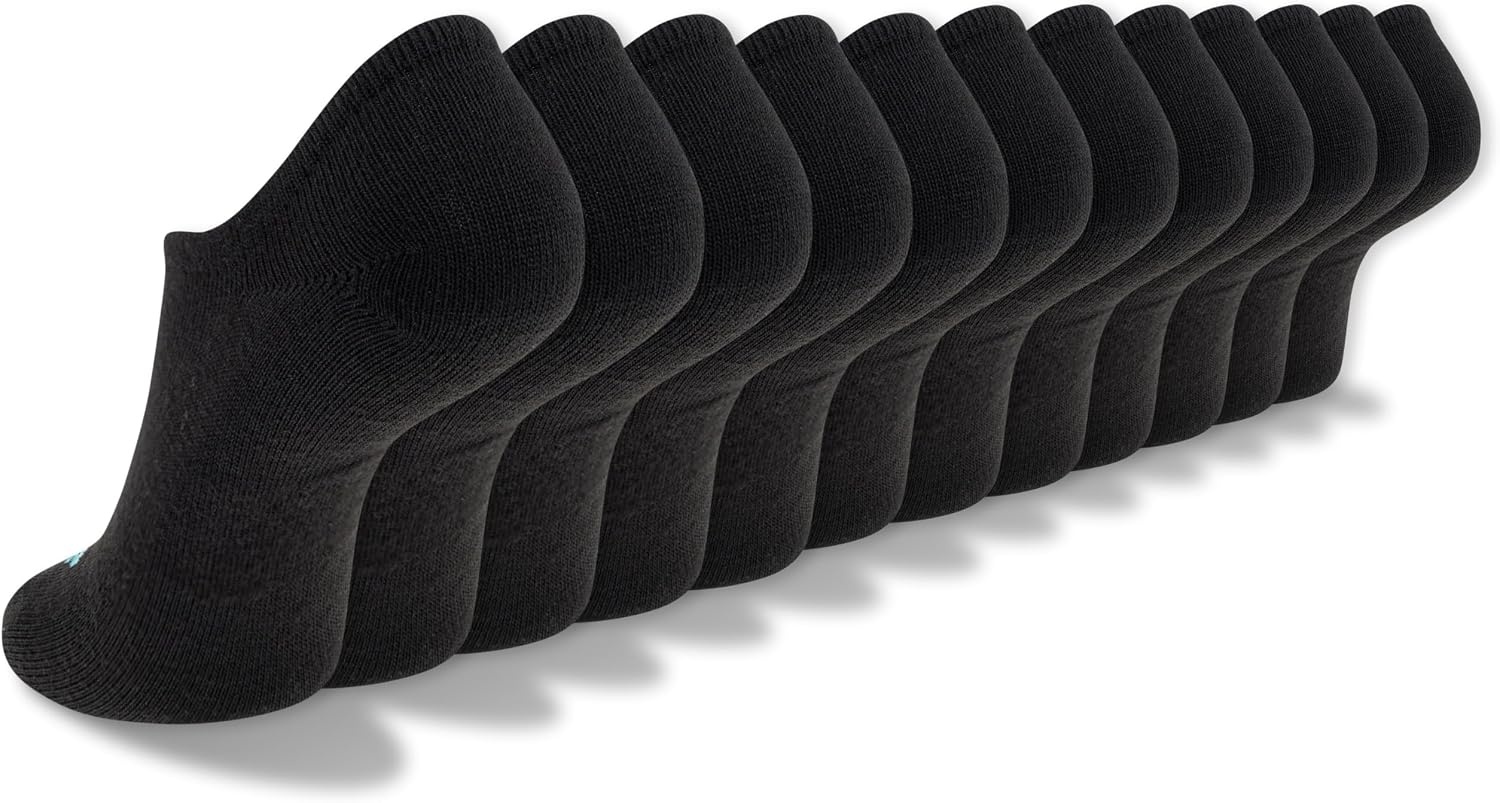 image:imageNew Balance Mens and Womens Performance Cushioned Liner Socks 6 amp 12 Pairs Moisture WickingBlack 12 Pairs