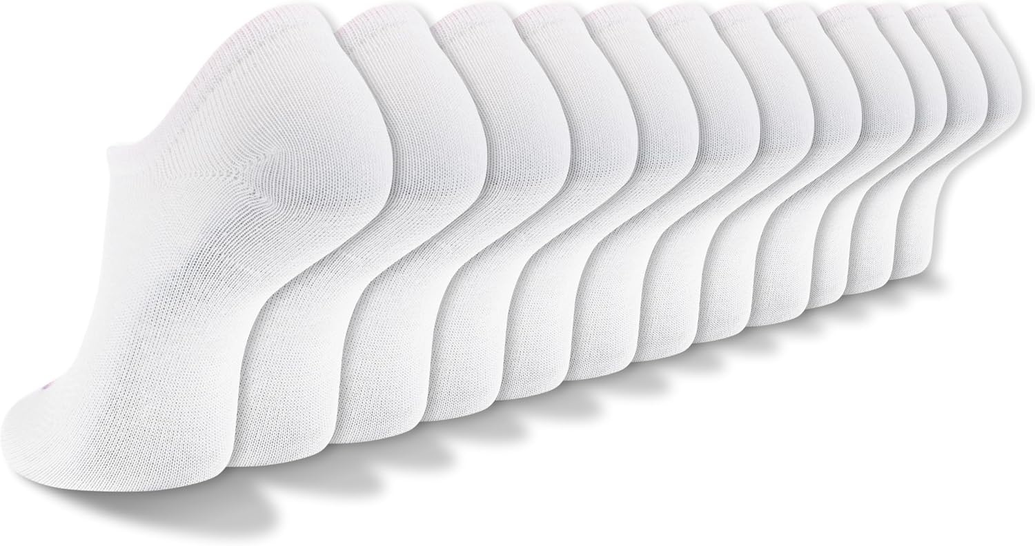 image:imageNew Balance Mens and Womens Performance Cushioned Liner Socks 6 amp 12 Pairs Moisture WickingWhite 12 Pairs