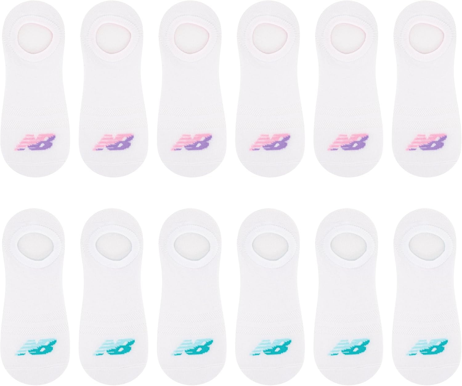 image:imageNew Balance Mens and Womens Performance Cushioned Liner Socks 6 amp 12 Pairs Moisture WickingWhite 12 Pairs
