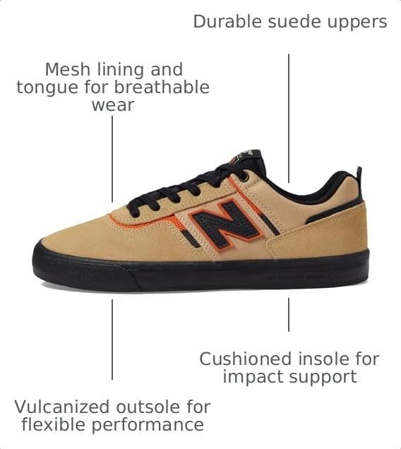 image:imageNew Balance Unisex Adult Numeric 306 V1 Skateboarding ShoesKhakiBlack