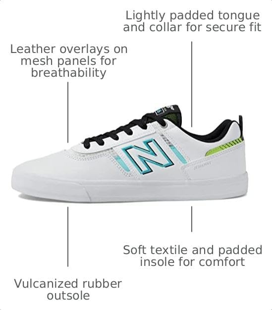 image:imageNew Balance Unisex Adult Numeric 306 V1 Skateboarding ShoesWhiteBaby Blue
