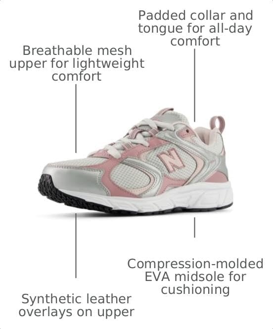 image:imageNew Balance UnisexAdult 408 SneakerGrey MatterRosewoodSilver Metallic