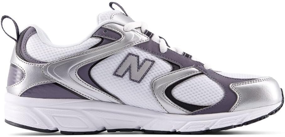 image:imageNew Balance UnisexAdult 408 SneakerWhiteSilver MetallicNeptune Grey