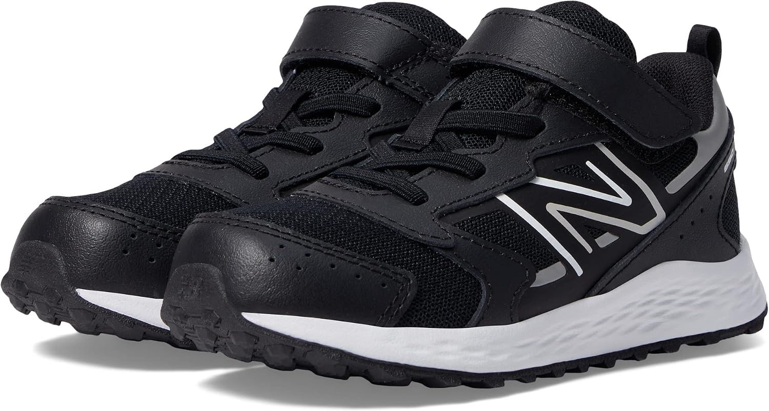 image:imageNew Balance UnisexChild Kids Fresh Foam 650 V1 Bungee Lace with Top Strap Running ShoesBlackMetallic SilverWhite