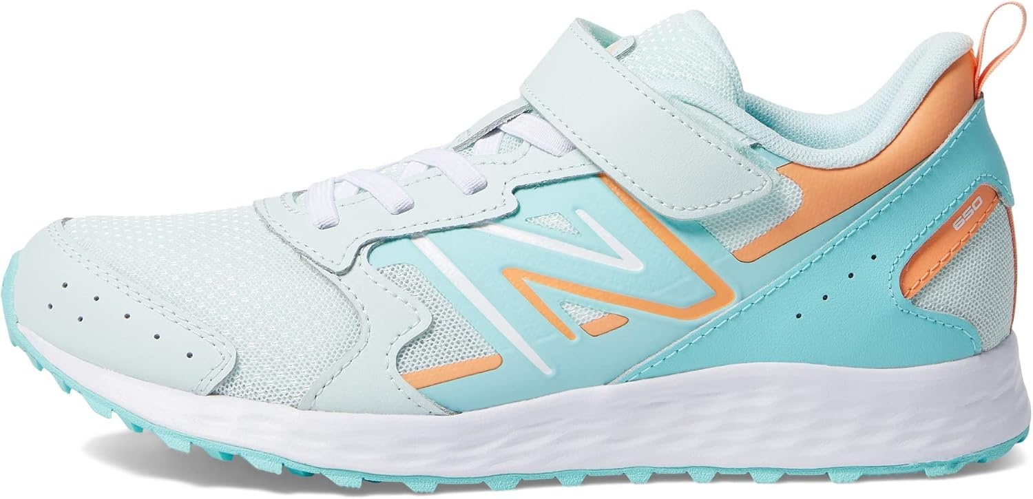image:imageNew Balance UnisexChild Kids Fresh Foam 650 V1 Bungee Lace with Top Strap Running ShoesLight SurfPeach Glaze