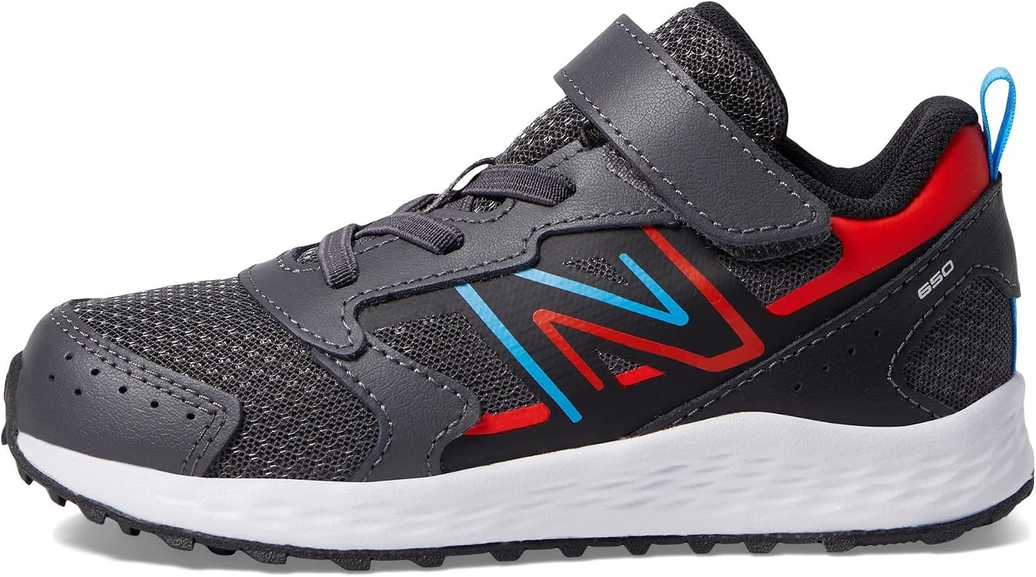 image:imageNew Balance UnisexChild Kids Fresh Foam 650 V1 Bungee Lace with Top Strap Running ShoesMagnetNeo FlameVibrant Sky