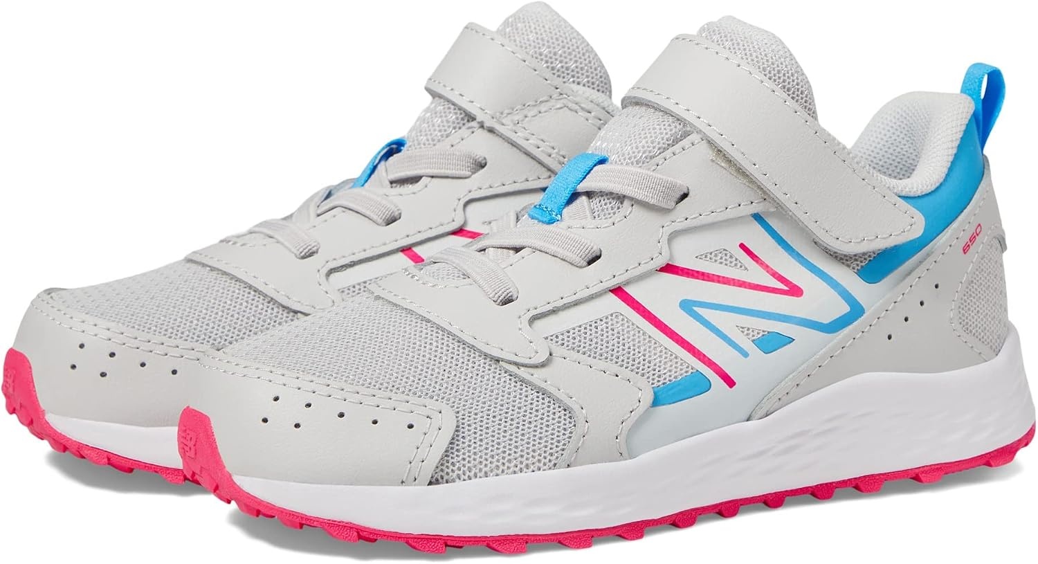 image:imageNew Balance UnisexChild Kids Fresh Foam 650 V1 Bungee Lace with Top Strap Running ShoesSummer FogHipinkVibrant Sky