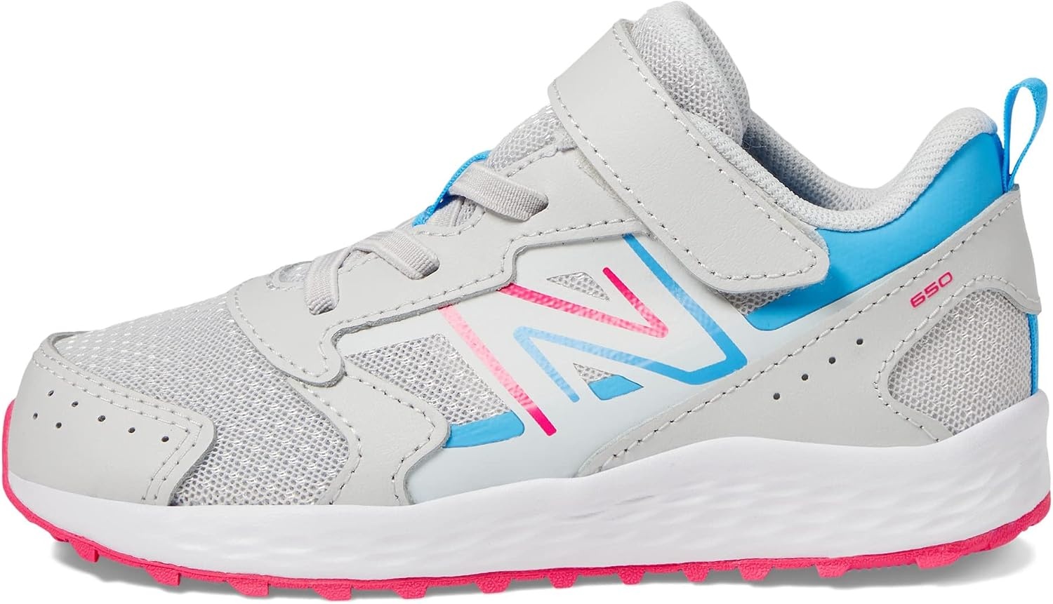 image:imageNew Balance UnisexChild Kids Fresh Foam 650 V1 Bungee Lace with Top Strap Running ShoesSummer FogHipinkVibrant Sky