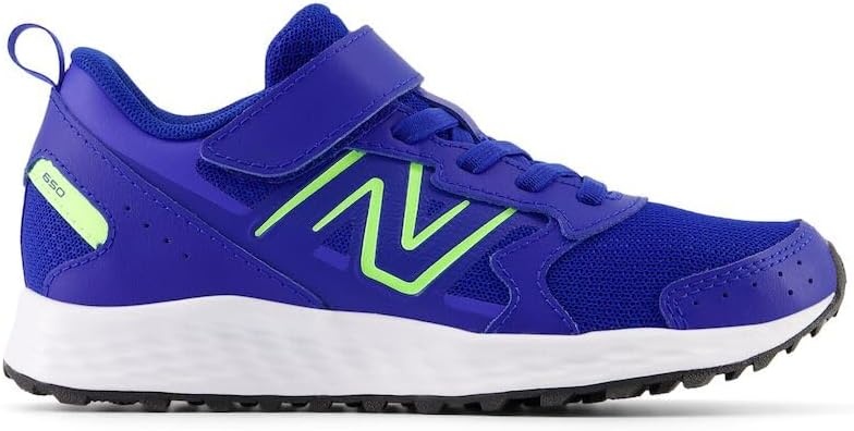 image:imageNew Balance UnisexChild Kids Fresh Foam 650 V1 Bungee Lace with Top Strap Running ShoesTeam RoyalBleached Lime Glo