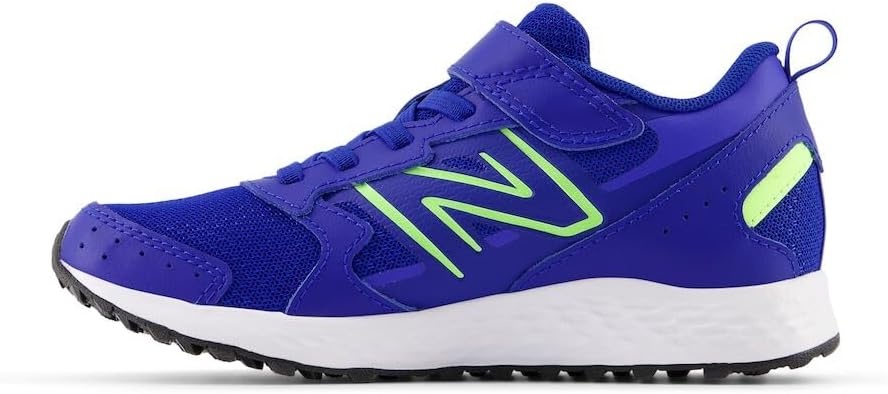 image:imageNew Balance UnisexChild Kids Fresh Foam 650 V1 Bungee Lace with Top Strap Running ShoesTeam RoyalBleached Lime Glo