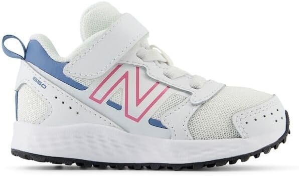image:imageNew Balance UnisexChild Kids Fresh Foam 650 V1 Bungee Lace with Top Strap Running ShoesWhiteReal PinkHeron Blue