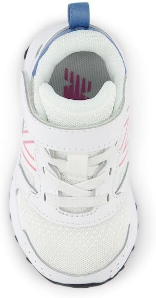 image:imageNew Balance UnisexChild Kids Fresh Foam 650 V1 Bungee Lace with Top Strap Running ShoesWhiteReal PinkHeron Blue