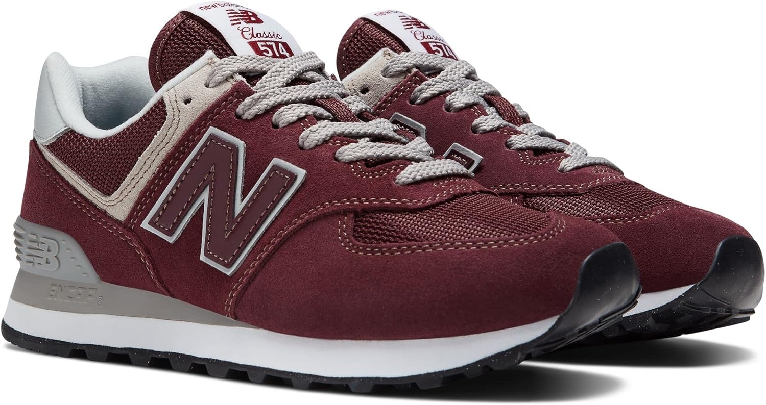image:imageNew Balance Womens 574 Core Sneaker Casual ShoesBurgundywhite