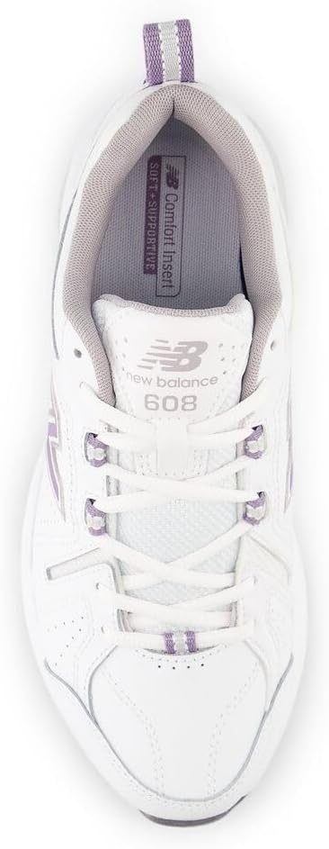 image:imageNew Balance Womens 608 V5 Casual Comfort Cross TrainerNb 102 WhiteCandied Violet