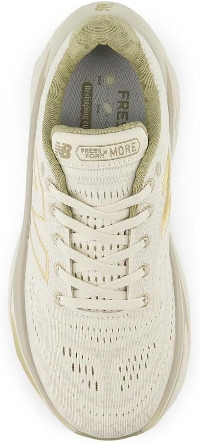 image:imageNew Balance Womens Fresh Foam X More V5 Road Running ShoesLinenStonewareGold Metallic