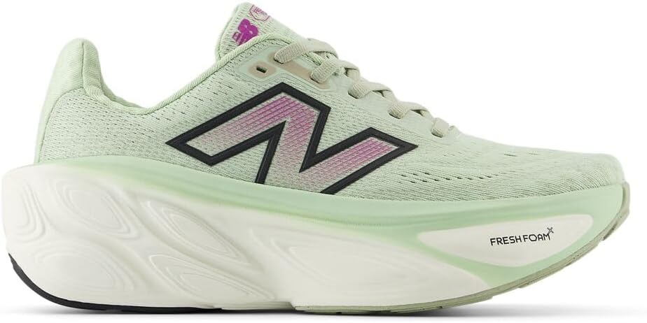 image:imageNew Balance Womens Fresh Foam X More V5 Road Running ShoesNatural MintPurple FuchsiaBlack
