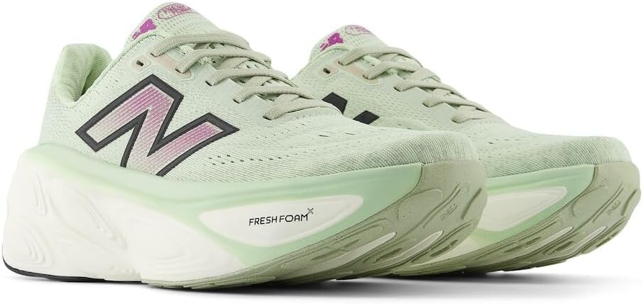 image:imageNew Balance Womens Fresh Foam X More V5 Road Running ShoesNatural MintPurple FuchsiaBlack
