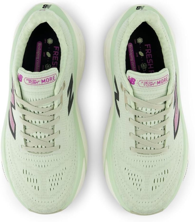 image:imageNew Balance Womens Fresh Foam X More V5 Road Running ShoesNatural MintPurple FuchsiaBlack